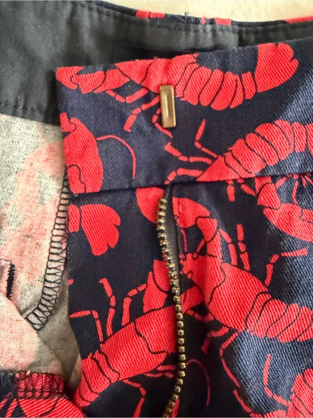 J.Crew Navy and Red Lobster-Print shorts